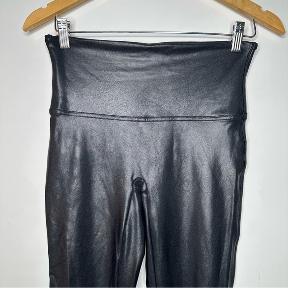 SPANX Black Faux Leather Leggings Size Large - Picture 4 of 11